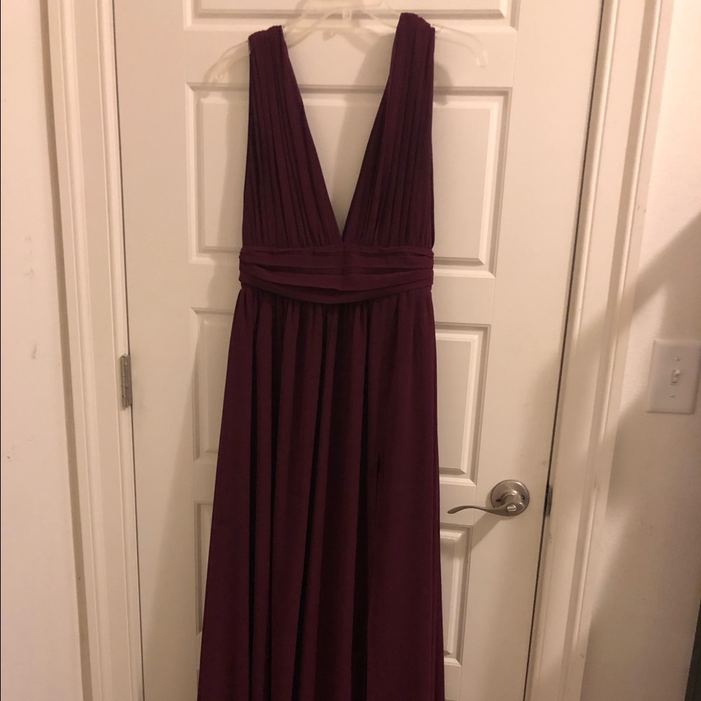 Lulus Burgundy/Maroon Maxi Bridesmaids Dress